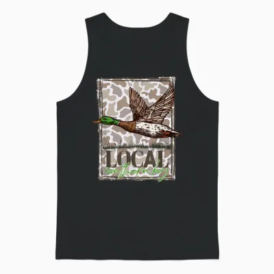 Local Southern Boy Camo Mallard Duck Hunting Outdoor Boy Men Unisex Tank Top - Black