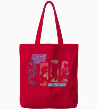 Disney the Aristocats Scat Cat and His Band T-Shirt, Black, S Tote Bags - Red