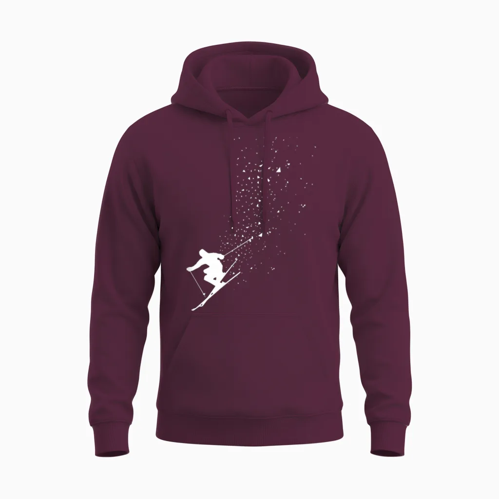 Ski Freestyle Skiing Freeski Winter Sports Skiers Unisex Hoodie in Maroon