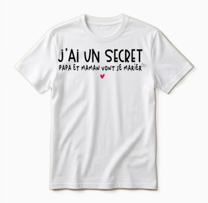 Child Dad and Mom Will Get Married โ Child Announcement Wedding T-Shirt, White, 2 Unisex T-Shirt in White
