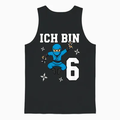 Ich Bin 6 Ninja Geburtstag 6 Jahre Junge Karate Unisex Tank Top - Black