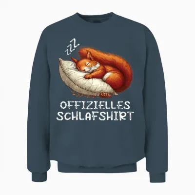 Official Sleep Shirt Squirrel Squirrel Fan Rodent T-Shirt, Black Unisex Sweatshirt - Dark Heather