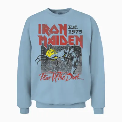 Iron Maiden - Fear of the Dark Lemon Unisex Sweatshirt - Light Blue
