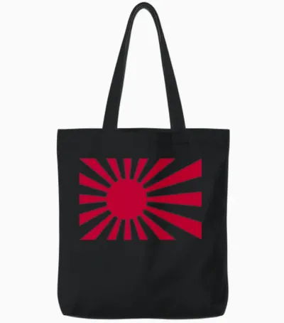 Japan Rising Sun Tote Bags - Black