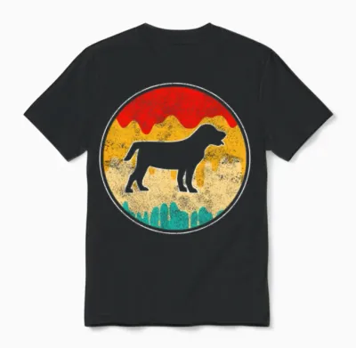 Dog Retro Unisex T-Shirt - Black