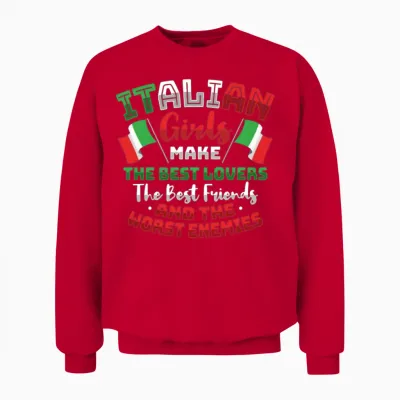 Funny Italian Girl Design for an Italy Lover Unisex Sweatshirt - Red