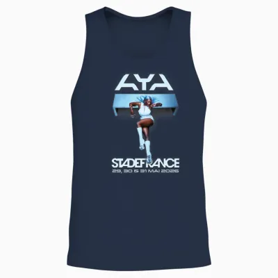 Aya Nakamura Merch Officiel Tournée Stade De France 2026 T-Shirt Haut De Gamme Unisex Tank Top - Navy