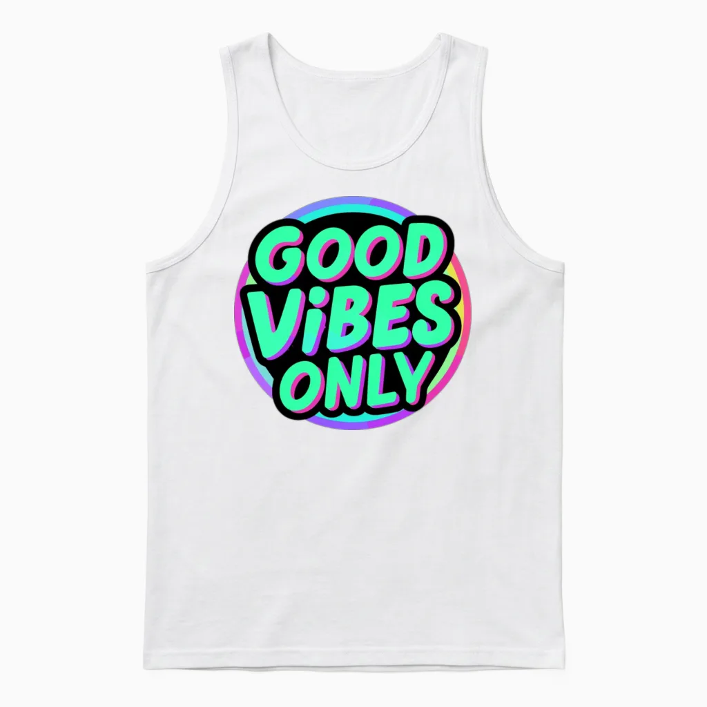 Only Positive Message for a Man And Unisex Tank Top in White
