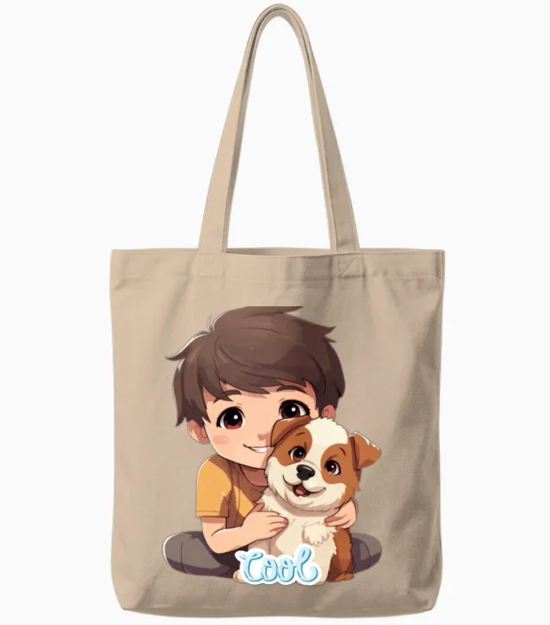 Dog Lovers Tote Bags in Natural