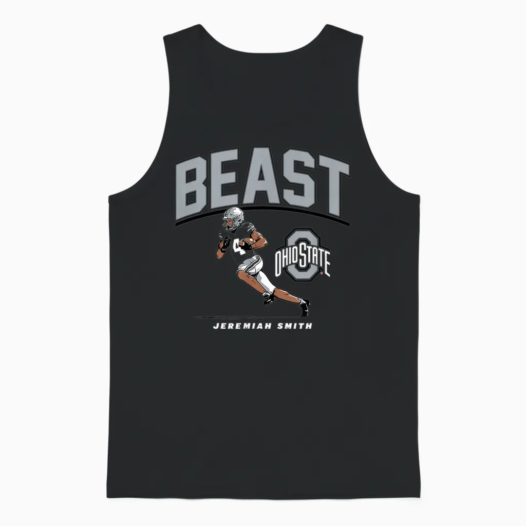 Jeremiah Smith - Beast (red) - Ohio State Football Unisex Tank Top in Black