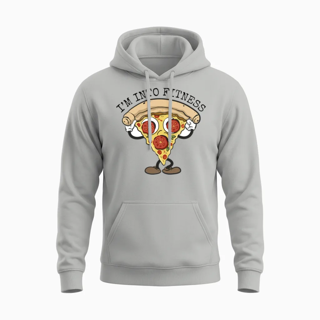Funny Pizza Unisex Hoodie in Ash