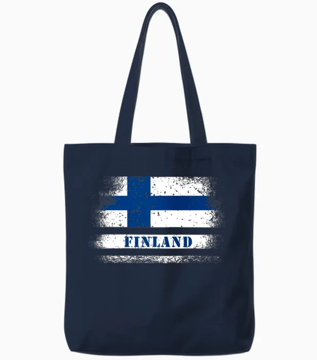 Finland Finn Gifts for Women Men Kids Tote Bags in Navy