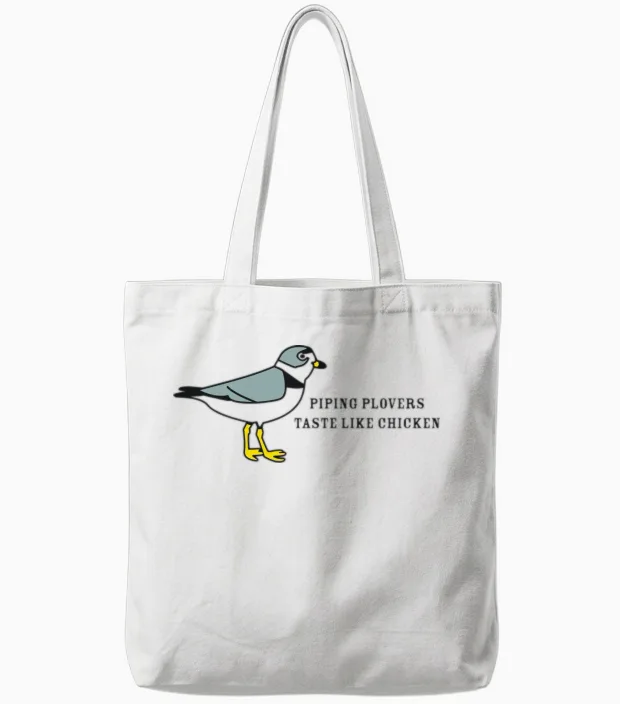 Piping Plovers Taste Like Chicken, 3-Color Tote Bags in White