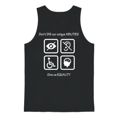 Equality for People with Disabilites Unisex Tank Top - Black