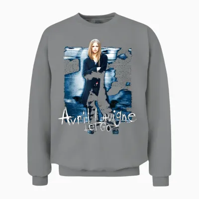 Avril Lavigne Official Let Go T-Shirt - Black, Unisex-Adults, Small, Short Sleeve, Classic Fit, Cotton, Polyester Unisex Sweatshirt - Sport Grey