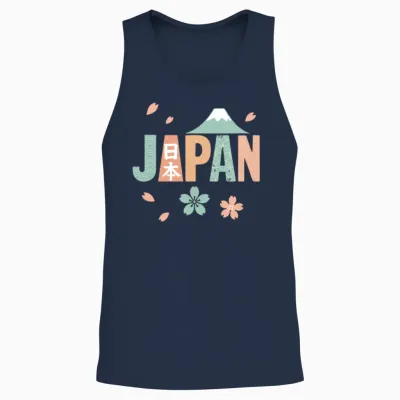 Japan - Mt. Fuji Meets Wagara Unisex Tank Top - Navy