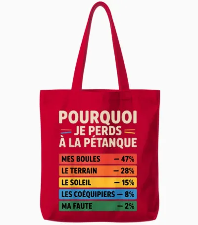 Funny Reasons to Lose Humor Gift Pétanque Tote Bags - Red