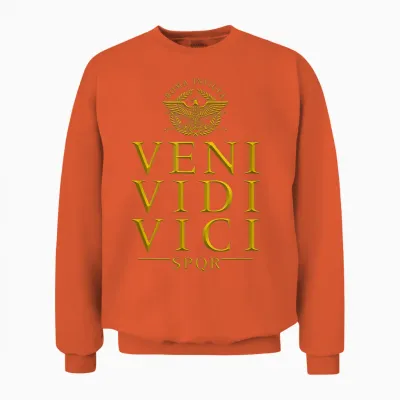 Veni Vidi Vici Roma Invicta Spqr Unisex Sweatshirt - Orange