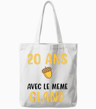 Couple Wedding Anniversary 20 Years Funny Gift Funny Tote Bags - White
