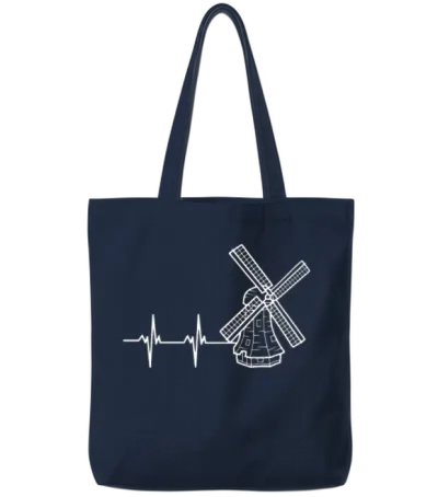 Netherlands Holland Windmill Tote Bags - Navy