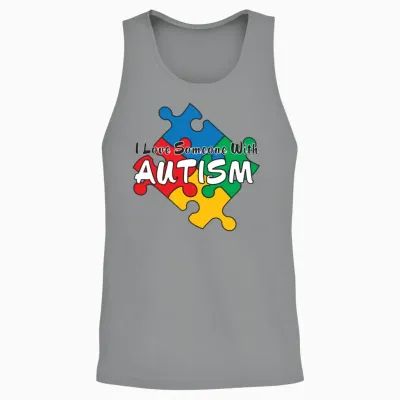 I Love Someone with Autism Unisex Tank Top - Sport Grey