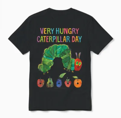 Eric Carle Very Hungry Caterpillar Day Children's Book Unisex T-Shirt - Black