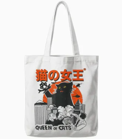 Königin Der Katzen Monster Katze Vintage Japan Style Tote Bags - White