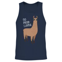 No Prob-Llama | Cool Llama with Sunglasses Design Unisex Tank Top - Navy – 2