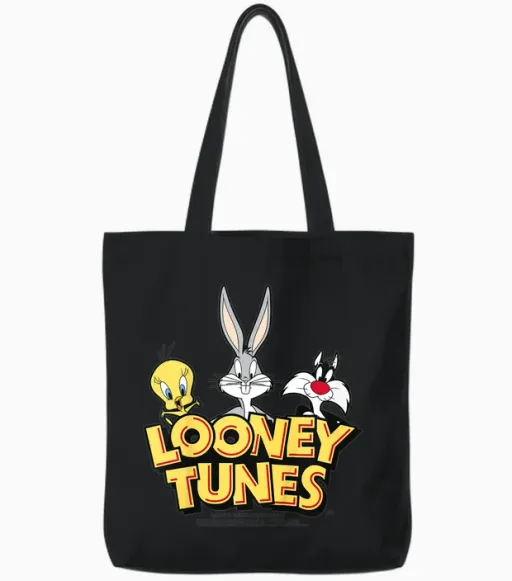 Kids Looney Tunes Group Camiseta T-Shirt, Black, 2 Tote Bags - Black