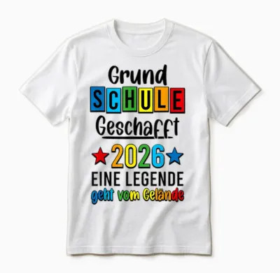 Grundschule Geschafft Abgänger Grundschule Abschluss 2026 Unisex T-Shirt - White
