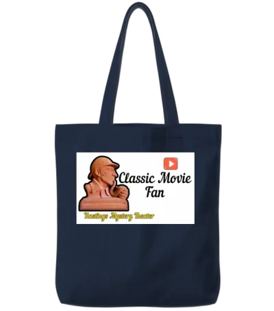 Classic Movie Fan Sherlock Hastings Mystery Tote Bags - Navy