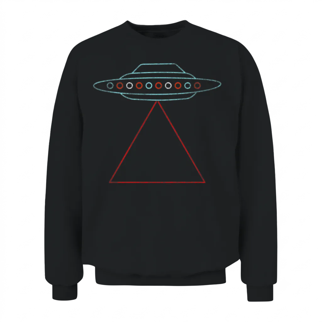 Retro Ufo Unisex Sweatshirt - Black