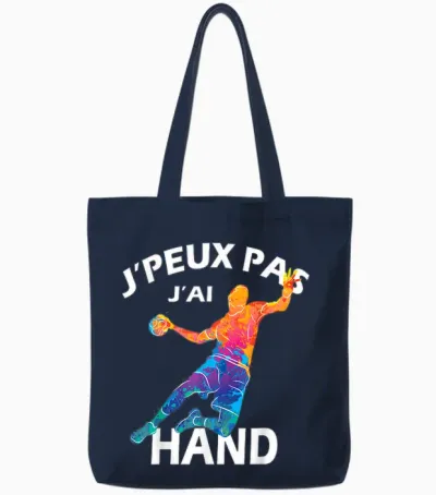 Je Peux Pas J'ai Hand Handball Player Funny Tote Bags - Navy