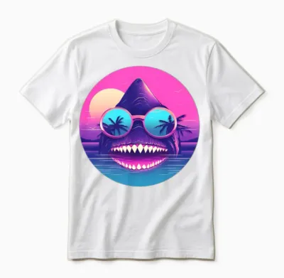 Style Shark Lovers Retro Unisex T-Shirt - White