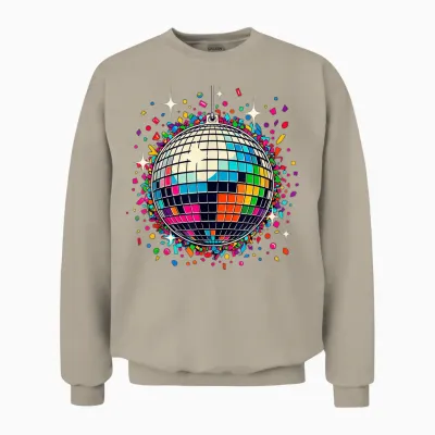 Confetti Disco Ball Party Unisex Sweatshirt - Sand