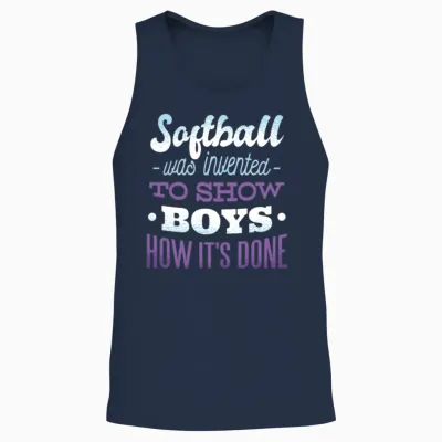 Softball Girl Funny Quote Unisex Tank Top - Navy