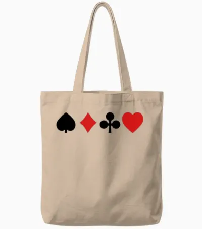 Playing Cards Tote Bags - Natural