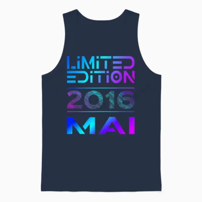 Limited Edition Mai 2016 Junge Mädchen 10. Geburtstag Unisex Tank Top - Navy