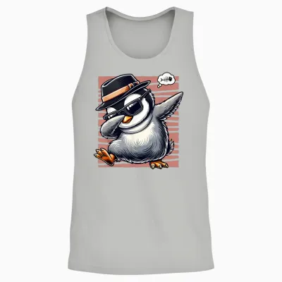 Penguin Dab Dabbing Funny Funny Penguin Theme T-Shirt, Black, S Unisex Tank Top - Ash