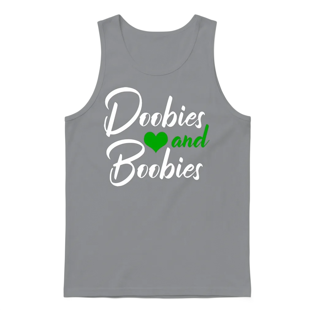 Doobies and Boobies Weed Funny 420 Stoner Pothead Unisex Tank Top - Sport Grey