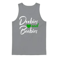 Doobies and Boobies Weed Funny 420 Stoner Pothead Unisex Tank Top - Sport Grey – 1
