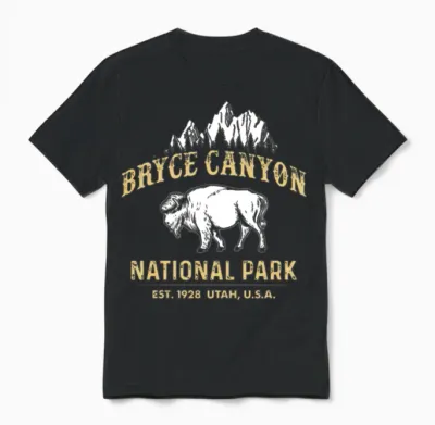 Bryce Canyon National Park Utah Buffalo Unisex T-Shirt - Black