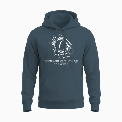 Open Your Eyes Change the World Unisex Hoodie - Dark Heather