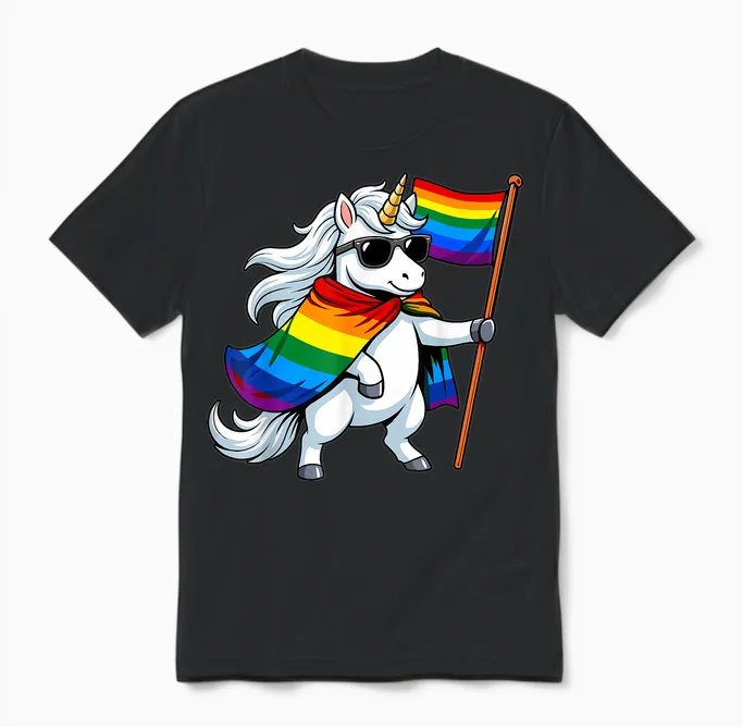 Einhorn-Lgbtq-Preismonat Unisex T-Shirt in Black