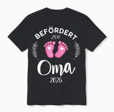Stolze Oma Großmutter Befördert Zur Oma 2026 Unisex T-Shirt - Black