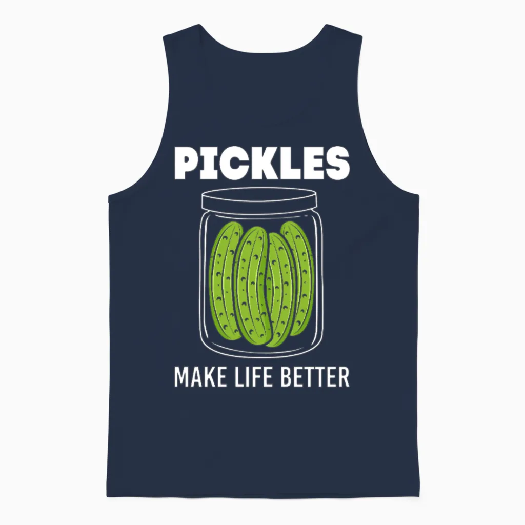 Pickles Cucumber Food Pickle Unisex Tank Top in Navy