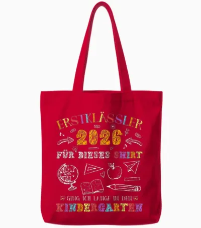 Erstklässler 2026 Schule Einschulung Endlich Schulkind Tote Bags - Red