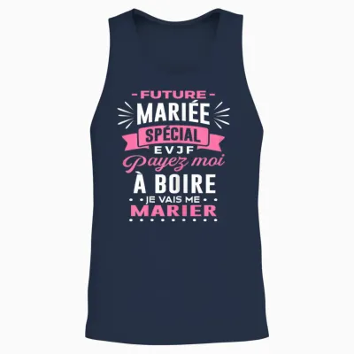Future Bride Evjf Pay Me to Drink I Will Get Married Evjf Unisex Tank Top - Navy