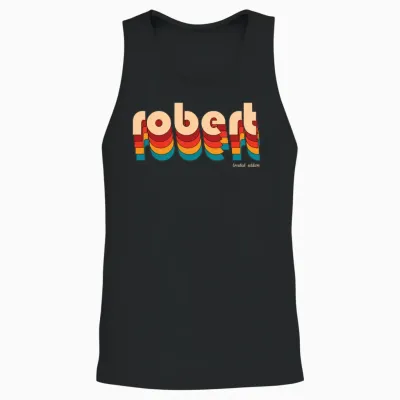 Retro Robert Name Unisex Tank Top - Black