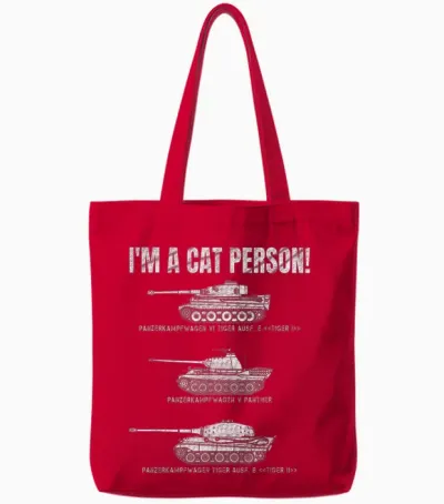 Tank Vi Tiger I German Panther Tank Lover T-Shirt, Black Tote Bags - Red